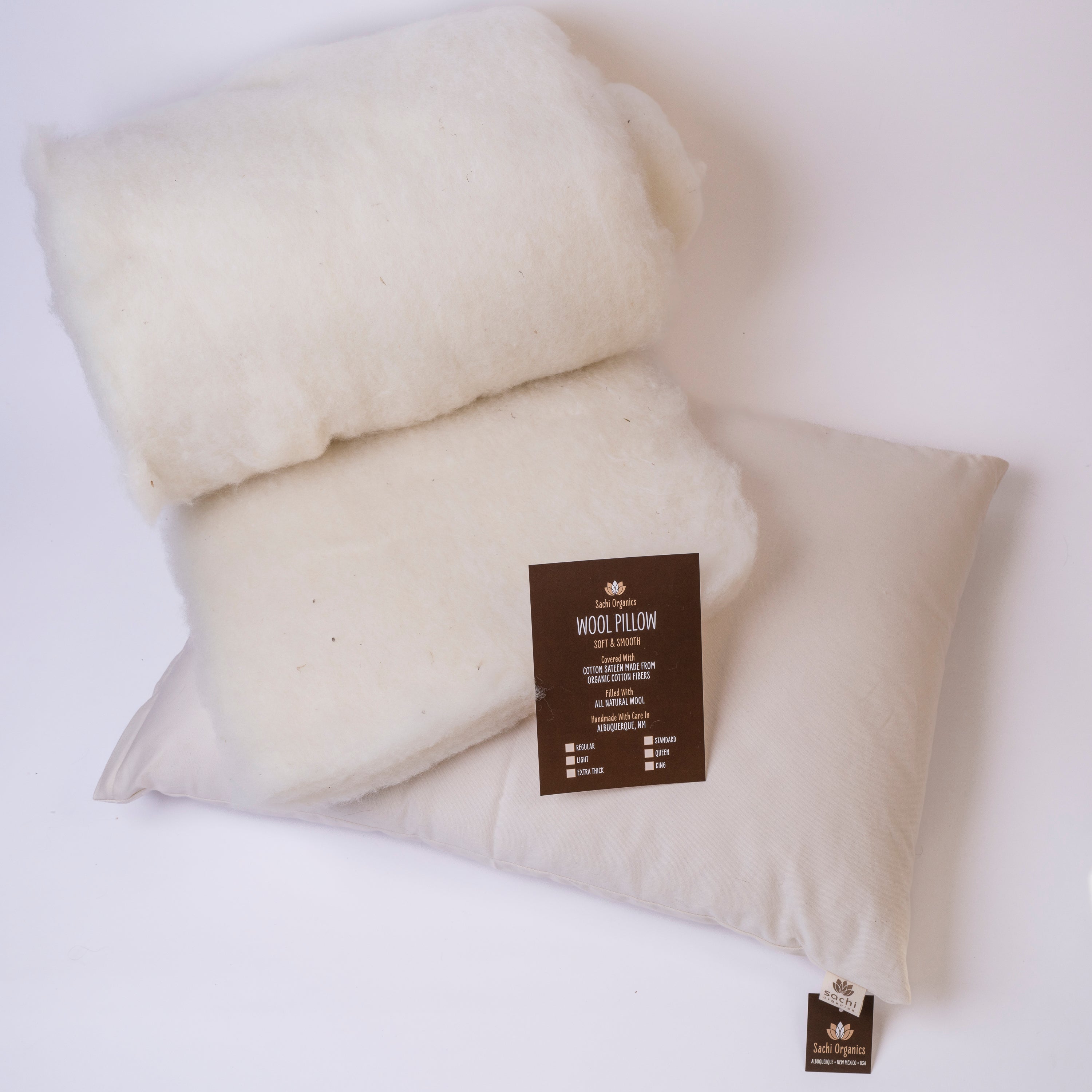 Sachi Organics Natural Wool Pillow Soft and Supportive