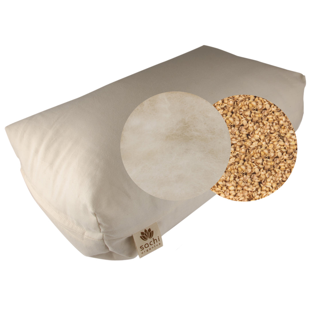 Shambho Pillow: Natural Wool & Millet - Sachi Organics 