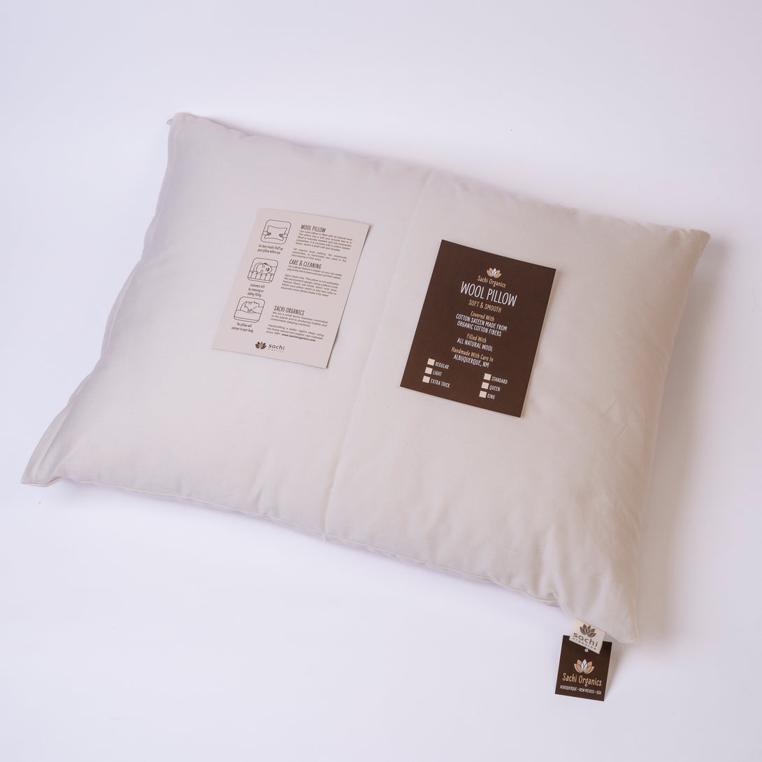 Natural Wool Pillow – Soft and Supportive - Sachi Organics 