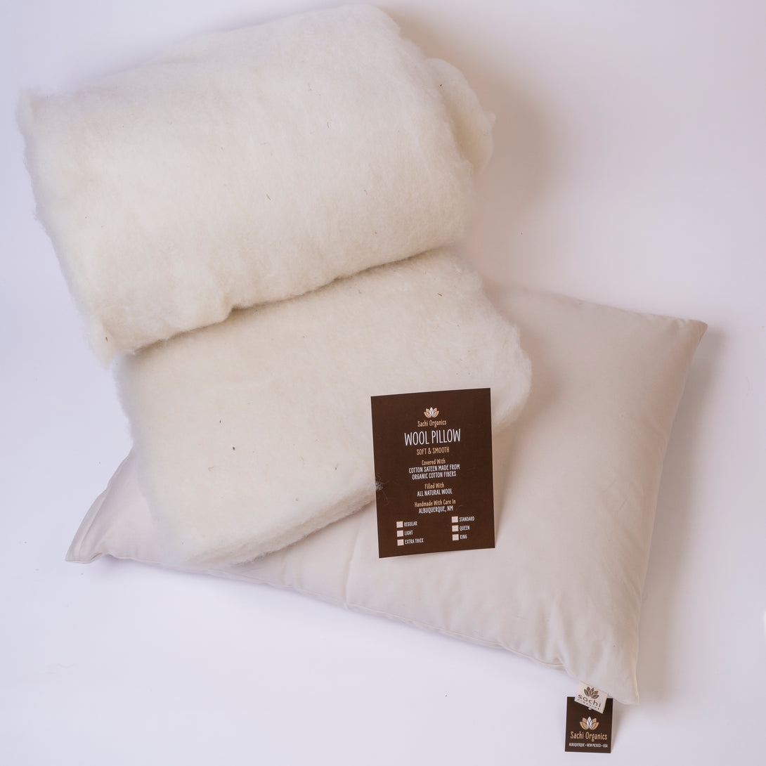 Natural Wool Pillow – Soft and Supportive - Sachi Organics 